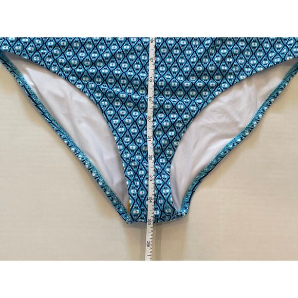 NWT Cupshe Turquoise Blue Boho Geometric Print Halter One-Piece Swimsuit, M - Picture 10 of 10